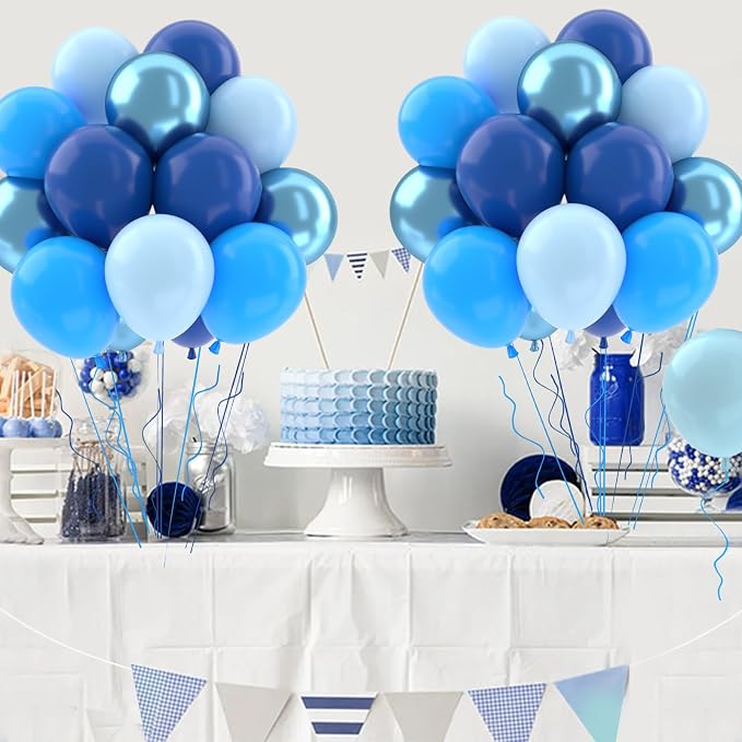 Patimate Blue Balloons Set, Pastel Light Blue Latex Balloons Kit - Image 8