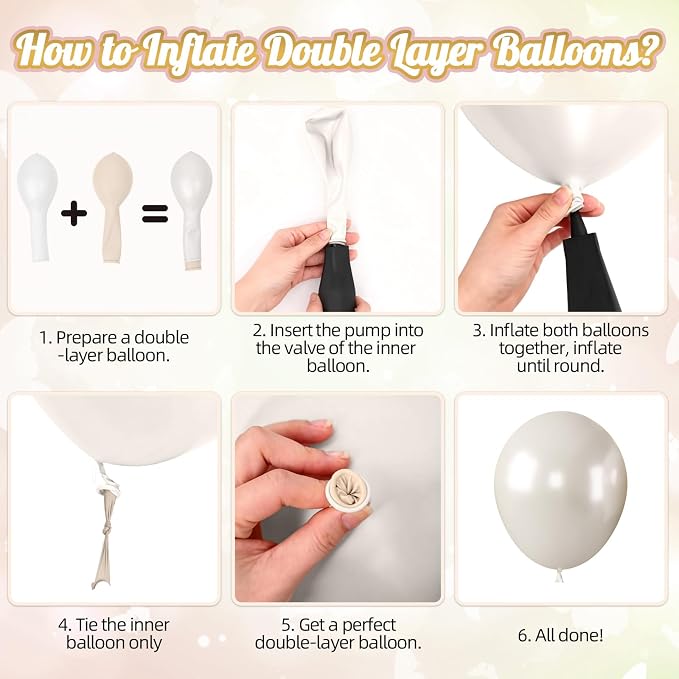 Pearl White and Gold Balloons - Image 8