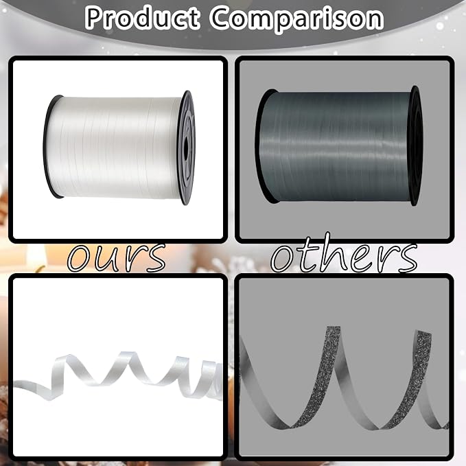 White Curling Ribbon, 500 Yard Premium White Curling Ribbons, Balloon String - Image 7