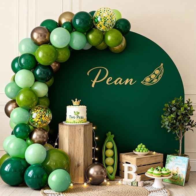 Sage Green and Gold Balloons, 12 Inch Emerald Forest Hunter Dark Green Metallic - Image 9