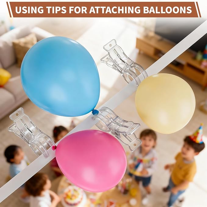 30 Pack Balloon Arch Clips, Large Clear Spring Clamps - Image 7