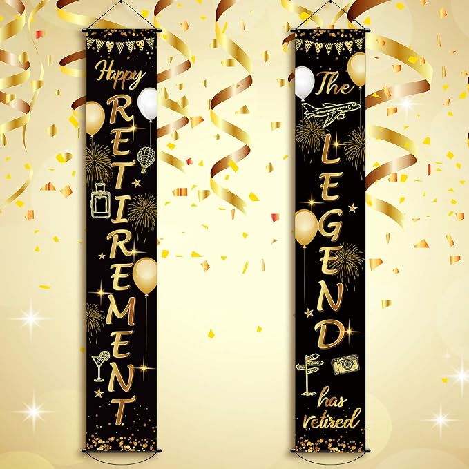 Boao Retirement Porch Sign Door Hanging Banner, Retirement Banner the Legend - Image 7
