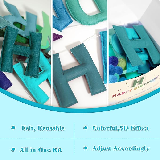 4PCS Pre-Strung Happy Birthday Banner - Image 7