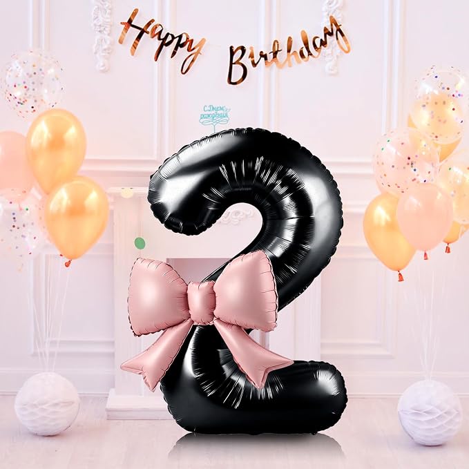 40 Inch Black Number 2 Balloon - Image 7