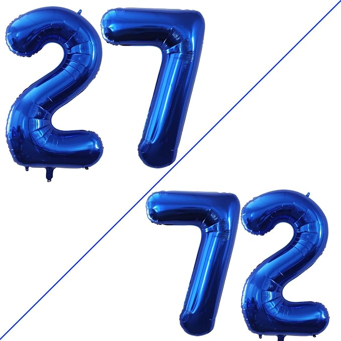 Number 27 Balloons for 27th Birthday Party Decorations, 42 Inch Jumbo Foil by GOER