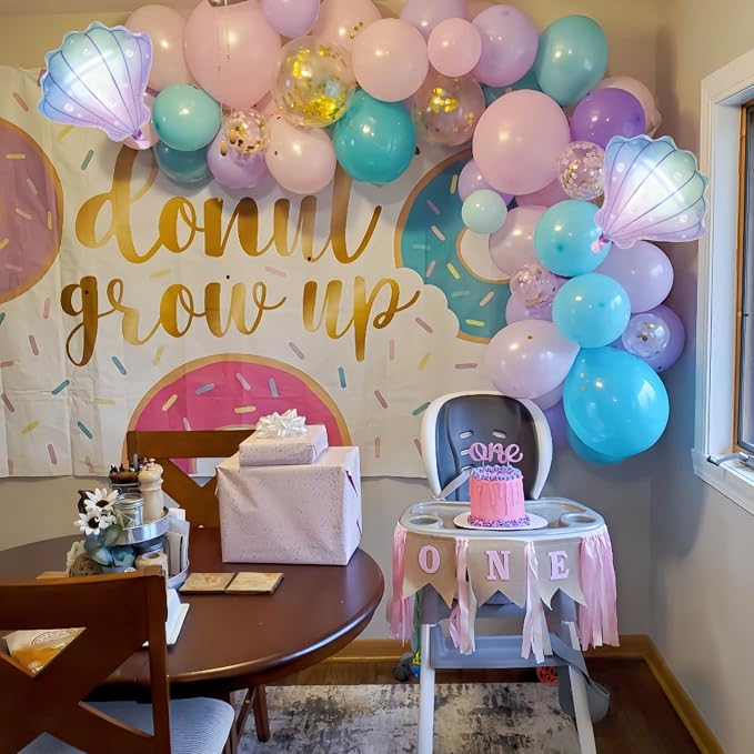 Mermaid Balloons, Pastel Pale Pink Light Purple Lilac Teal Pearl White Balloons - Image 6