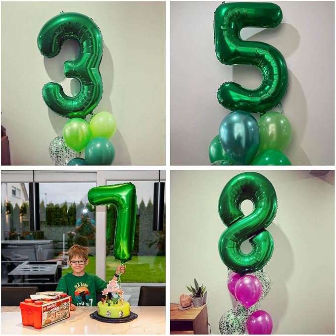 Number 50 Dark Green Balloons 40 Inch Giant Green 50 Numer Foil Helium Balloons - Image 6