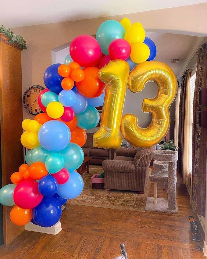 Gold 16 Number Balloons, 40 Inch Giant Number 16 Balloons Foil Mylar Helium - Image 7