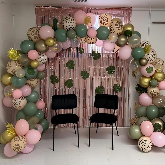 Sage Green Pink Gold Balloons Wild One Birthday Decorations 12inch Light Pink - Image 8