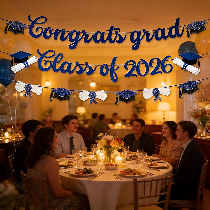 2026 Graduation Banners Party Decorations-Black Glitter We are So Proud of You - Image 6
