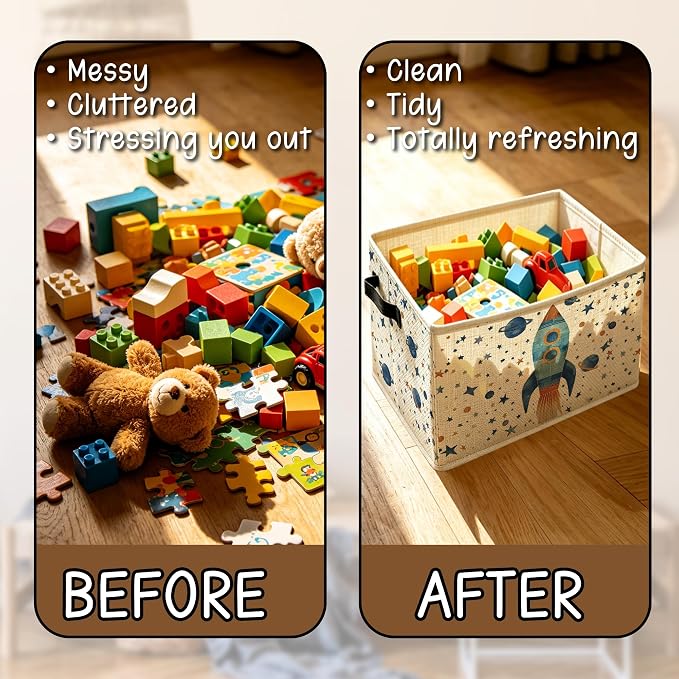Outer Space Rocket Nursery Storage Basket - Image 6