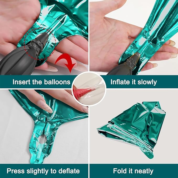 12Pcs Dark Green Round Foil Balloons, Metallic Green Foil Balloon - Image 7