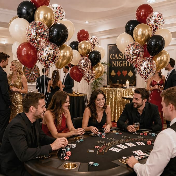 Black Burgundy and Gold Fall Balloons, 12inch Retro Dark Maroon Beige Gold and - Image 7