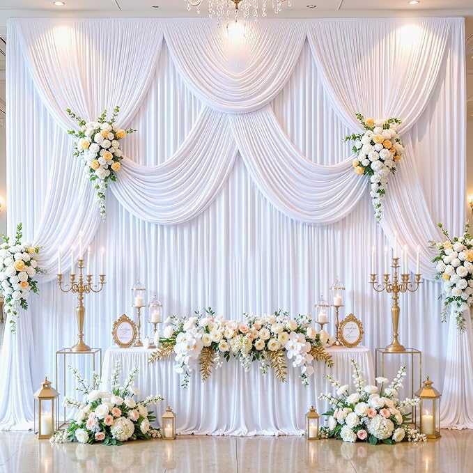 4 Panels White Backdrop Curtains - Image 9