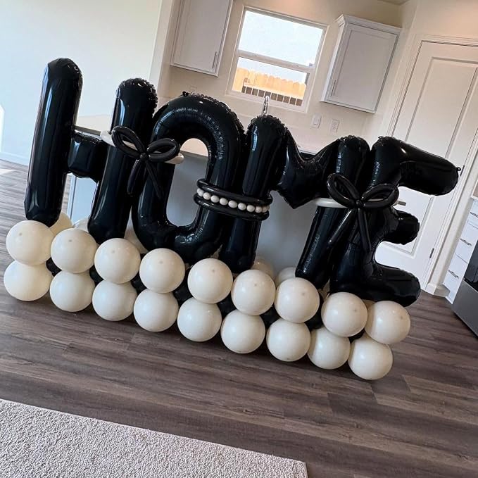 Black HOME Balloons 40 Inch, Large HOME Letter Banner - Image 9