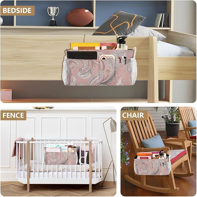 Bedside Caddy Metal Frame Hanging Organizer Bunk Bed Dorm Accessories Hook And - Image 8