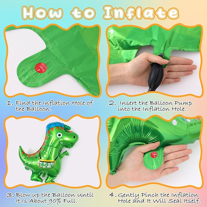 7 Pcs Dinosaur Balloons, Baby Dinosaur Foil Balloons, Giant Dino Animal Mylar - Image 7