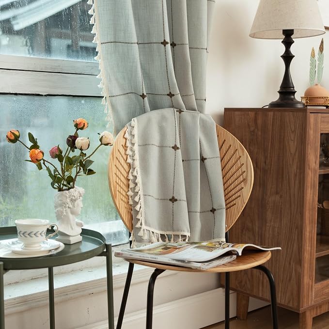 Sutuo Home Boho Curtain for Bedroom 84 Inch Length, Linen Light Filtering - Image 7