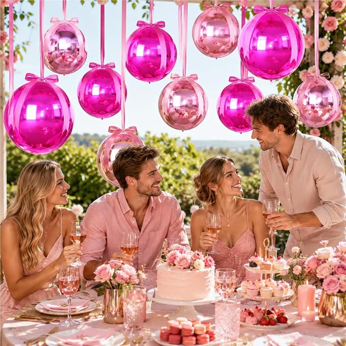 Hot Pink and Rose Round Foil Balloons - Image 8