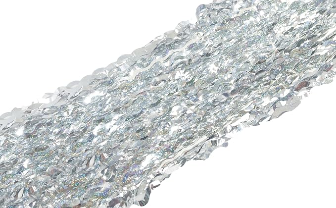 4 Pack 3.3 ft x 6.6 ft Silver Metallic Tinsel Foil Fringe Curtains - Image 8