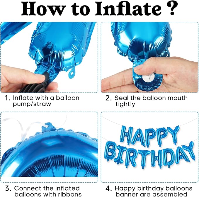 Happy Birthday Balloons Banner, Foil Balloon Personalized Name Letters Balloons - Image 7