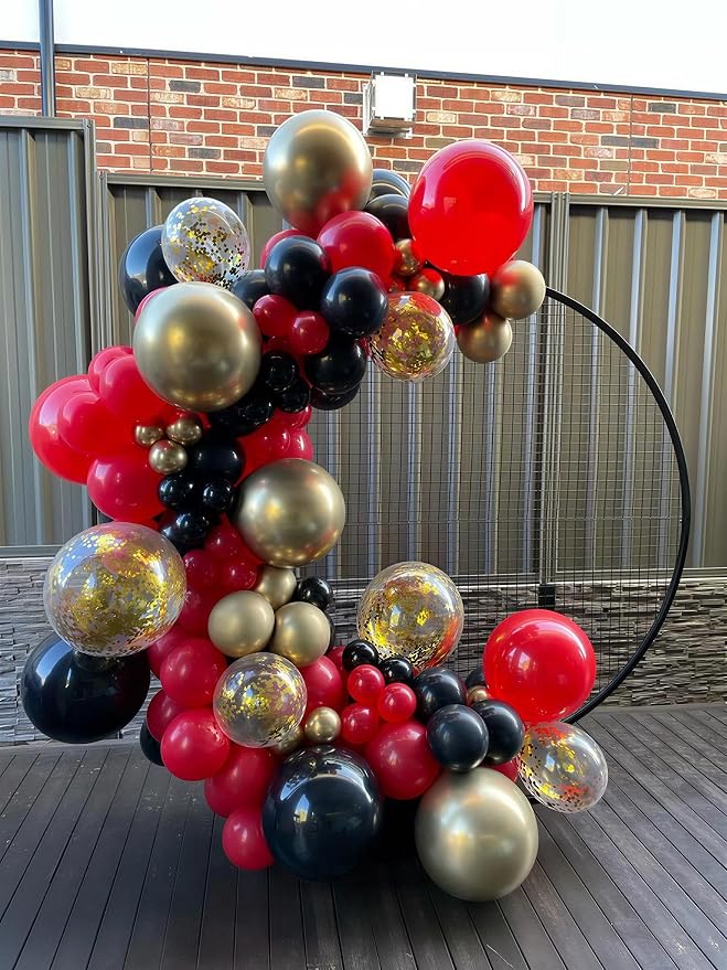 Red and Black Balloons for Graduation New Year Party Decorations | 60Pcs 12Inch - Image 7