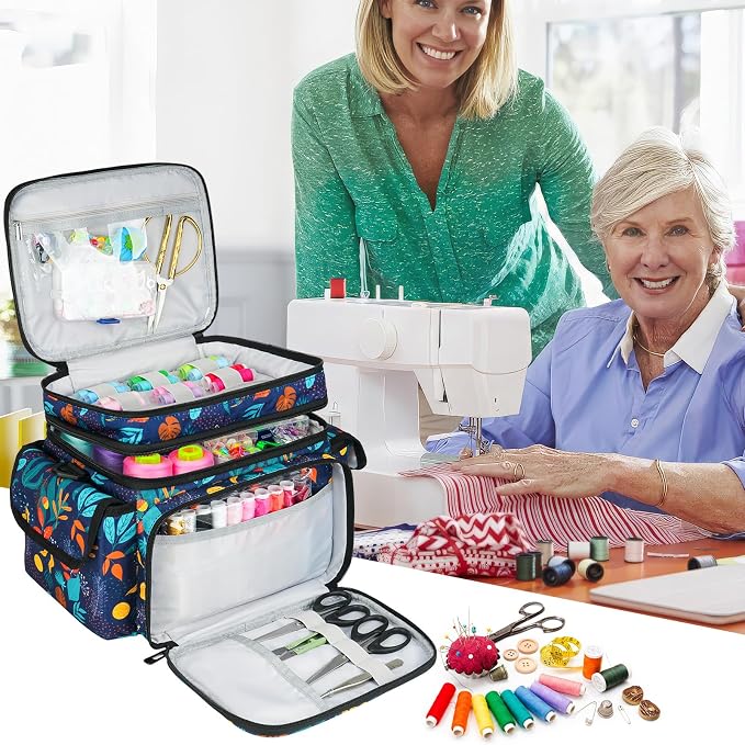 LEFOR·Z Small Sewing Supplies Organizer Bag, Sewing Box | Double-Layer Sewing - Image 7