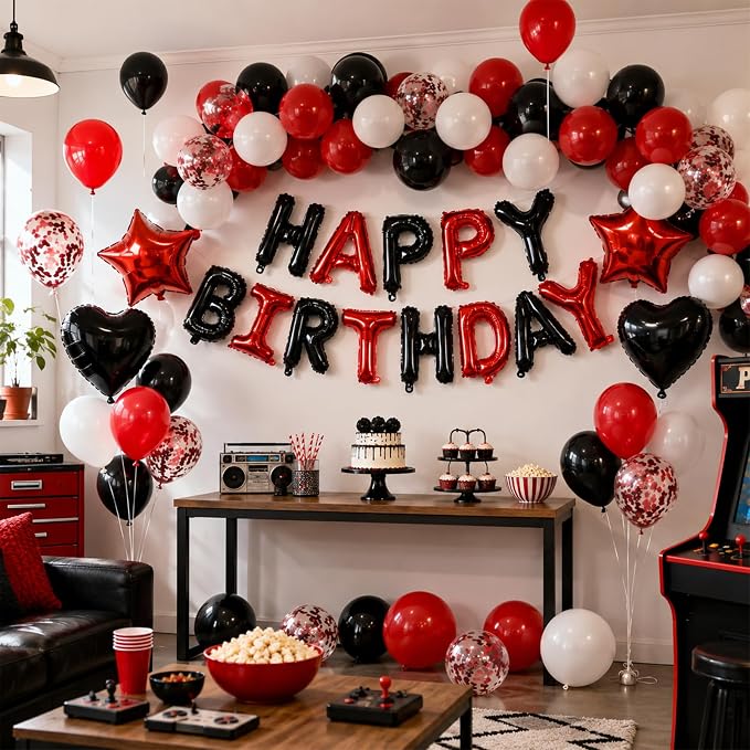 Red and Black Birthday Decorations - Image 8