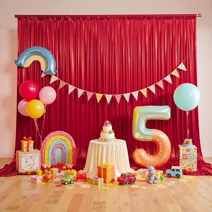 gogoparti 10x10FT Red Sequin Backdrop Curtain - Image 8