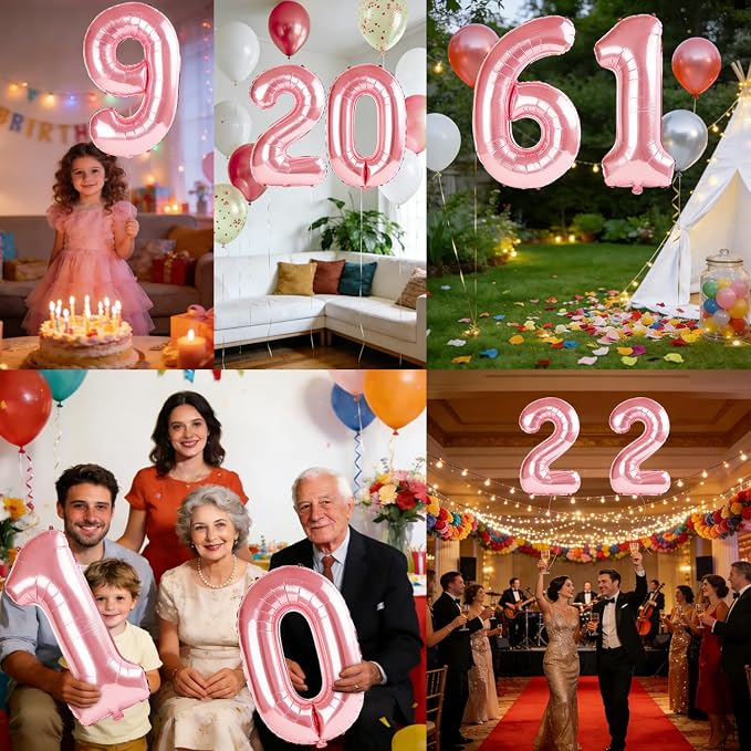 40 Inch Number 61 Balloons for 61st Birthday Party Decorations, 0-100 Jewelry - Image 7