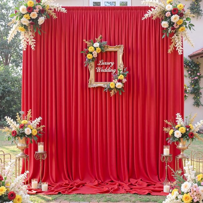 60×12ft Wrinkle Free Red Backdrop Curtain - Image 9