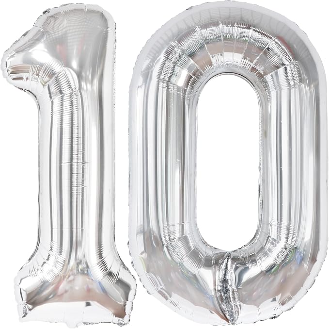 KatchOn Silver 10 Balloon, 40 Inch - Image 8