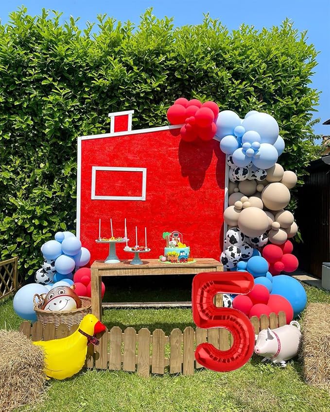 40 Inch 5 Red Number Balloons Mylar Foil Balloons 5st Birthday Party Decor | - Image 7