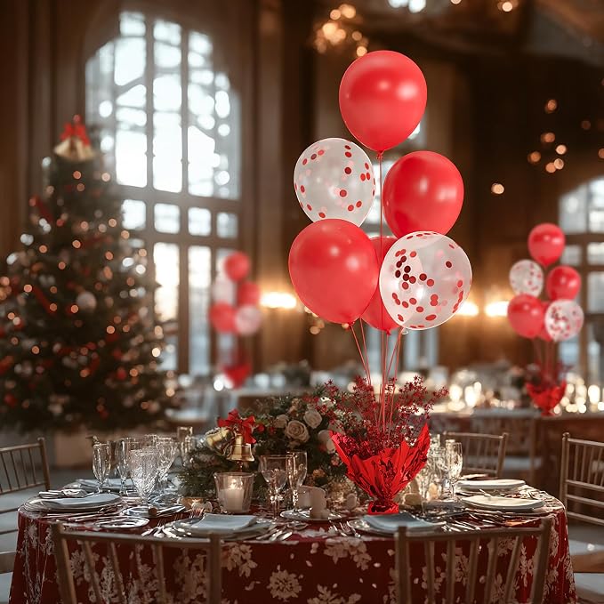 Red Balloon Table Centerpiece Kit, 2 Sets Red Balloon Stands - Image 9