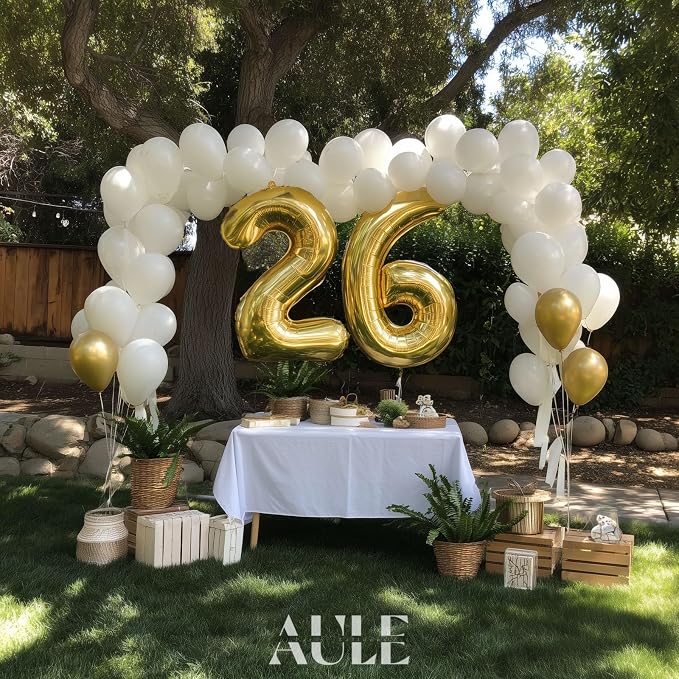 AULE 40 Inch Gold 26 Balloon Number Foil 0-9 Birthday Big Numbers | Birthday - Image 5