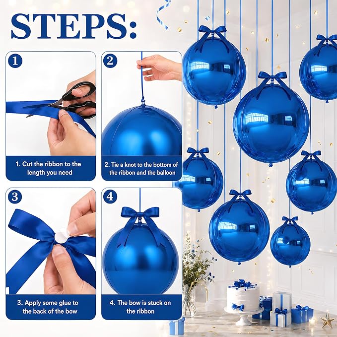 Dark Blue Round Foil Balloons - Image 8