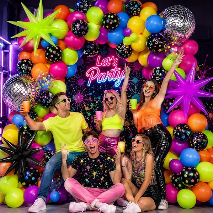 200Pcs Neon Balloons Garland Arch Kit - Image 6