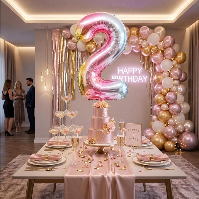 Rainbow Number Balloons Birthday Balloons - Image 7
