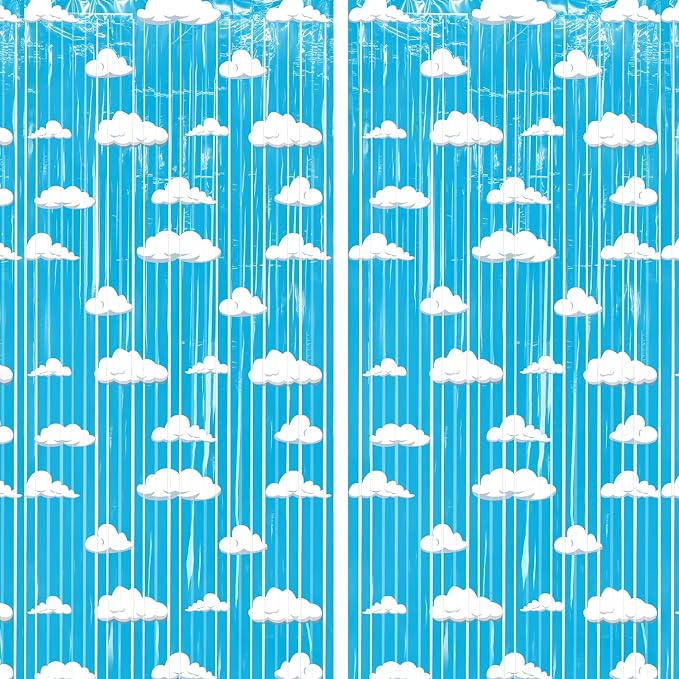 4 Packs Blue Sky Foil Fringe Curtain - Image 8