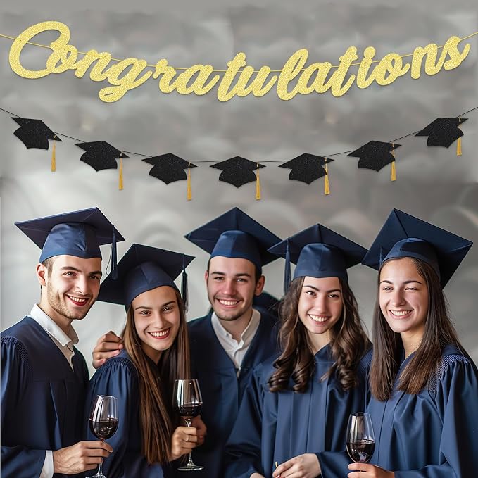 Congratulations Banner Pre-Strung Grad Cap Banner Graduation Decorations 2026 2 - Image 7