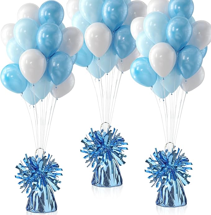 16 PCS Metallic Wrapped Balloon Weights Light Blue Heavy Balloon Weight - Image 7