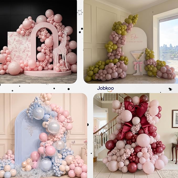 Jobkoo Dusty Pink Balloons, 12 Inch 50 Pcs Boho Blush Pink Latex Balloon | - Image 7