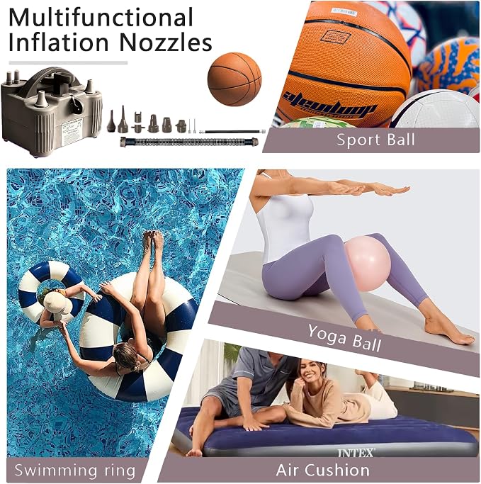 4-in-1 Electric Balloon Pump for All Balloons, Inflatables, and Sports Balls - Image 7