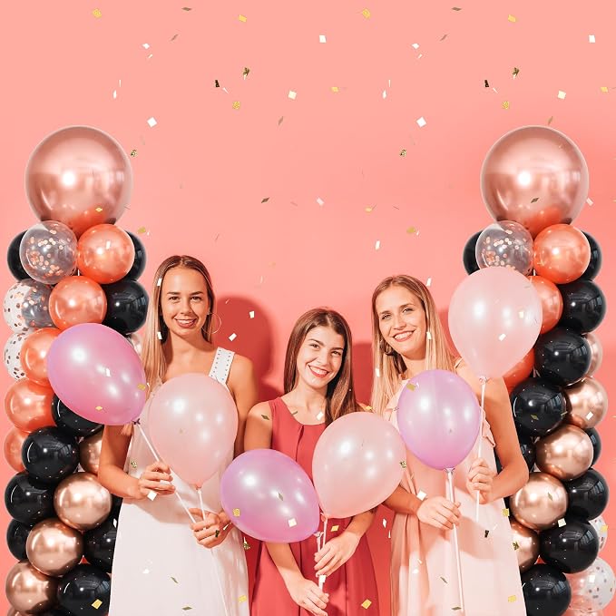 Rose Gold and Black Balloon Column Stand Kit Set of 2 - Image 9