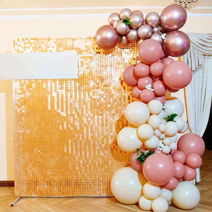 RUBFAC Pink Balloons Different Sizes Dusty Rose Balloon Arch Kit 129pcs | Latex - Image 7