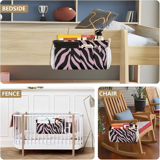 Bedside Caddy Metal Frame Hanging Organizer Bunk Bed Dorm Accessories Hook And - Image 8