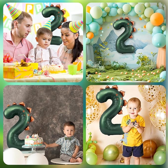 Dinosaur Number 2 Balloon, 30 Inch Birthday Party Decorations - Image 7