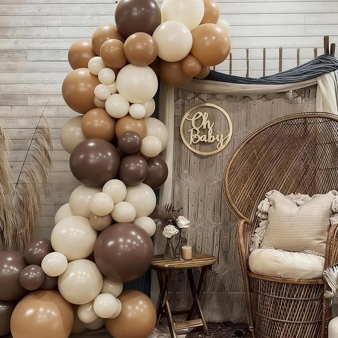 Cream Brown Balloons Arch Garland Kit - Image 7