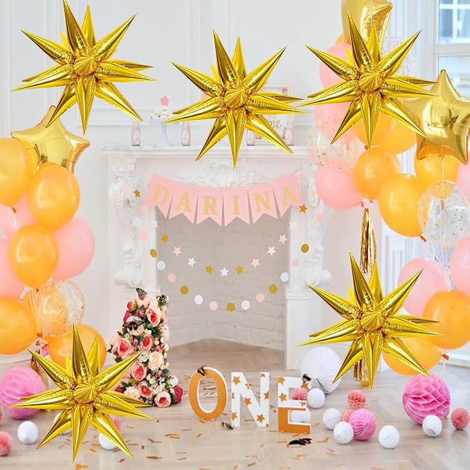 ZAKVOOR 60 Pcs Star Balloons 12 Spike Foil Explosion Party Decoration Balloons - Image 6