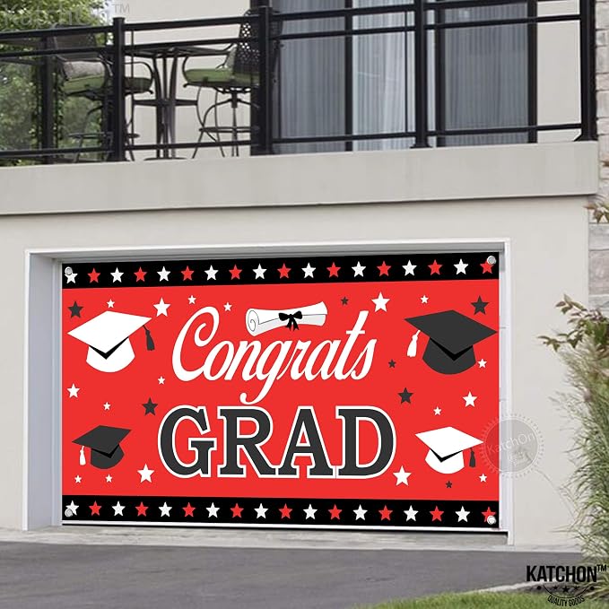 KatchOn Graduation Decorations 2026 | Red and Black Congrats Grad Banner - Image 9